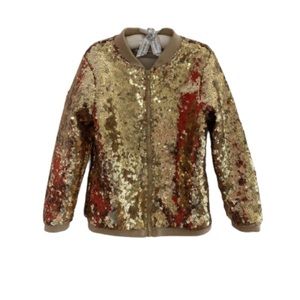 H&M. Gold sequin girls jacket.